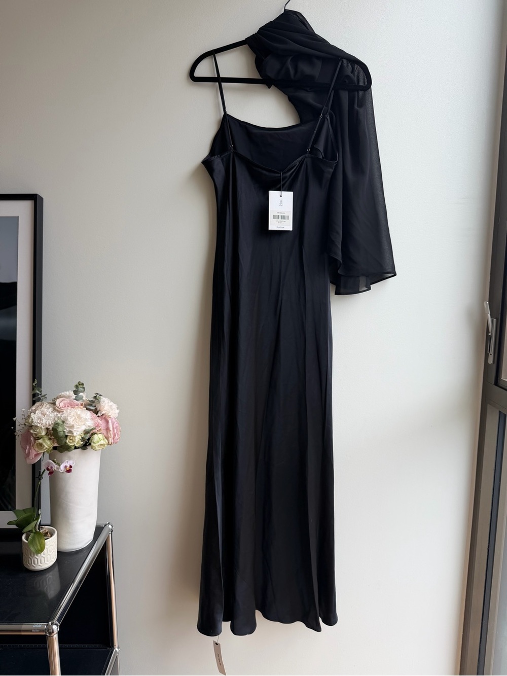 NEW NWT Reformation Lilibeth Silk Dress, Black, sz Large - Picture 10 of 14